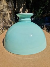 Large GLOBE LAMP SUSPENSION / CHANDELIER / LAMPSHADE antique opaline celadon green