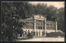 Old postcard Luçon, public garden, La Serre 