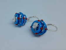 boucles d'oreille en verre de murano et argent 925 création unique