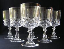 6 D'ARQUES /DURAND DIAMOND CRYSTAL WINE GLASSES 5-1/4"T