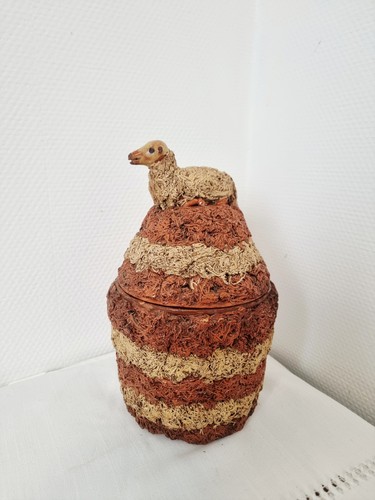 Céramique pot couvert signé - pot,