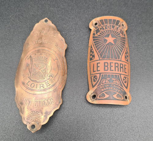 Anciennes plaques vélo - anciennes, de
