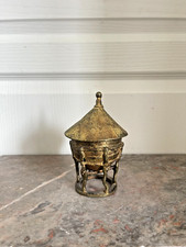 Ancien Cendrier Laiton Doré