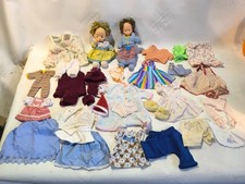 2 antique doll plus clothing lot doll 30 pieces approx