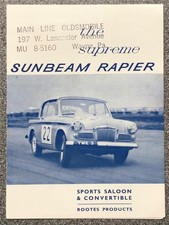 ROOTES SUNBEAM RAPIER Sports Saloon & CVT USA Car Sales Brochure 1960 #9018