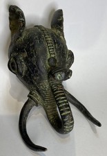Bronze Africain à la cire perdue - Tête d' Eléphant  - Ashanti