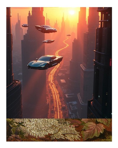 Affiche art mural futuriste - d'art,