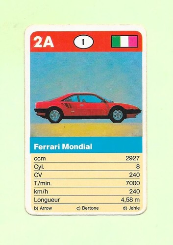 Carte ferrari mondial - n°2a,