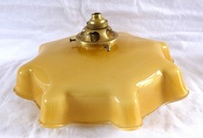 Ancien Abat Jour Opaline Jaune