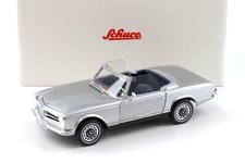 1:18 Schuco Mercedes 280 Sl Pagode W113 Avec Hardtop Argent/Bleu Intérieur