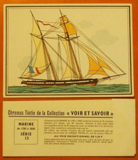 10 Chromos Tintin de la Collection Voir et Savoir Marine 1700 à 1850 Série 13