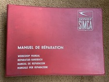 Simca 1300 1500  Workshop Manual 1963 Part S Brochure handbook Citroen