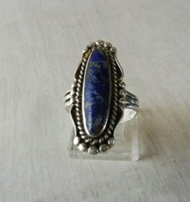 Bague, pierre bleue, en argent