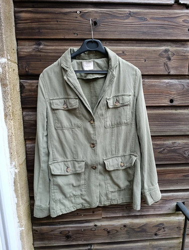 Veste lin saharienne kaki - veste,
