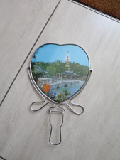 MIROIR SUR PIED CHROME  PIVOTANT FORME COEUR  T.B.E.