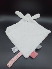Doudou plat lapin - rose Blanc