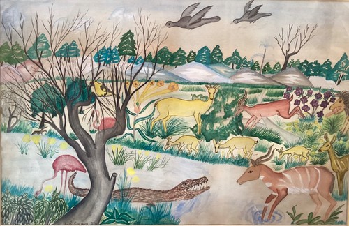 Peinture sur papier - , ecole