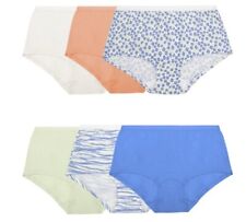 Fruit Of The Loom ~ Womens Boyshort Underwear Panties 6-Pair 100% Cotton