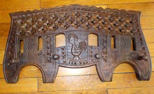 Porte-manteau joug en bois sculpté Galo de Barcelos Art populaire Portugal