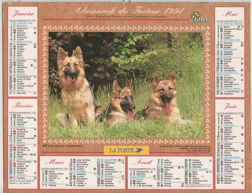 1994 post calendar - -, meuse