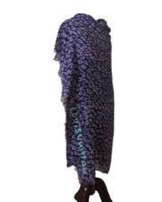 Louis Vuitton Etole Shawl Scarf Navy Purple Turq. 78 x 56 Cashmere Silk Blend