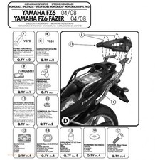 SUPPORT DE TOP CASE YAMAHA FZ6 / FZS 600 FAZER (04-06), FZ6 S2 / FZ6 600 FAZER 