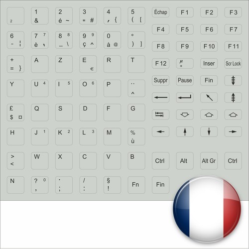 Autocollants clavier français - clavier,