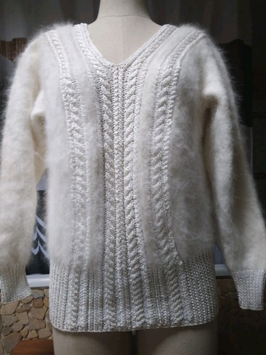 Superbe pull angora blanc - angora,