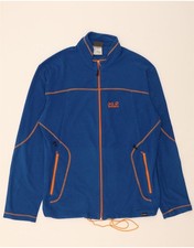JACK WOLFSKIN Mens Fleece Jacket UK 40/42 Medium Blue Polyester BO05