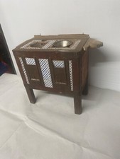 Antique Small Miniature Wooden and Stone Child Stove to Restore