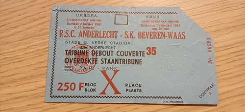 Ticket 1981 rsc anderlecht - 1981,
