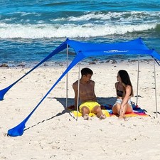 SUN NINJA Beach Tent Sun Shelter UPF50+ -Easy Pop Up Beach Canopy (Open Box)