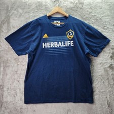 Adidas LA Galaxy Giovani #10 Herbalife MLS Soccer T-Shirt Blue XL Men’s