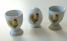 2 jolis coquetiers porcelaine décor Coq
