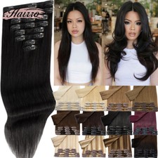 Clip In Real Human Hair Extensions Russian Remy Hairpiece Full Head Double Drawn