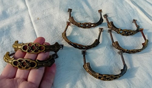 Old bronze furniture handle - bronze,