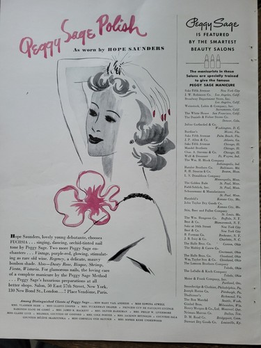 1939 peggy sage salon manicure - peggy,