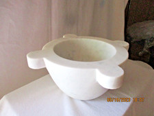 ANCIEN MORTIER EN MARBRE BLANC de CARRARE - pharmacie cuisine-TBE