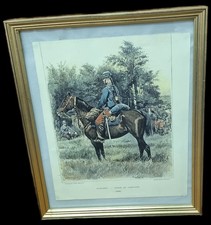 Cadre Dessin Soldat Sur Cheval