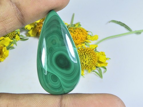 Cabochon poire malachite - de, en