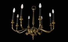 lustre en bronze, 8 lampes