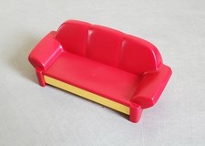 Playmobil sofa bed red Bordeaux & yellow modern house living room 4282 11 x 5 cm