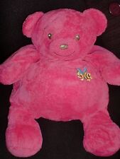 Grand doudou peluche ours rose