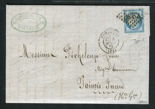 Rare lettre toulouse - de, pour