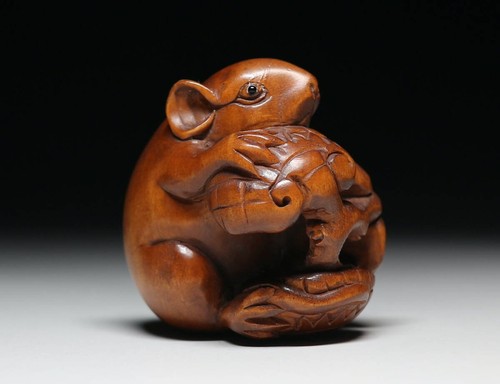 Netsuke rat tenant - rat,