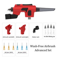 DSPIAE PT-AB Wash-free Airbrush Set with 0.3mm/0.5mm Caliber Spray Needle & Rack