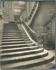 Staircase d&#039;honneur, South of France, to identify Vintage silver print. 