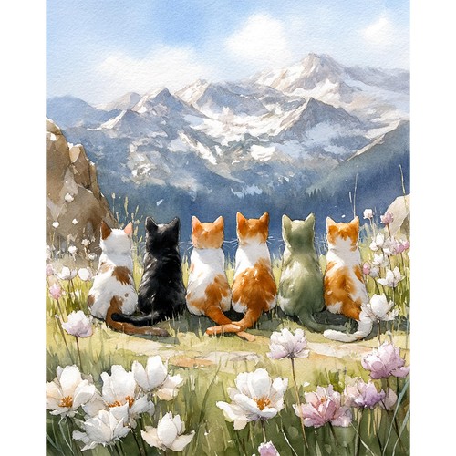 Chats adorables peinture - adorables,