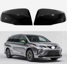 For Toyota Sienna 2022-2025 Left+Right Gloss Black Side Mirror Cover Cap Overlay