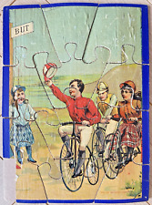 Antique Wooden Puzzle Theme Bike Racing Bicycle Cycling 1900
